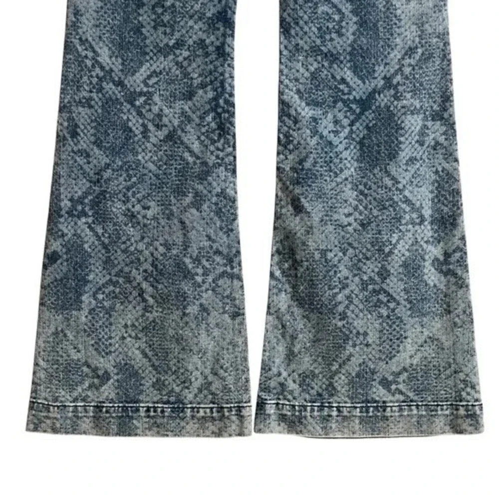 7 For All Mankind Ginger Reed Laser Snake Indigo Wide Leg Jeans 26 AU6400362L